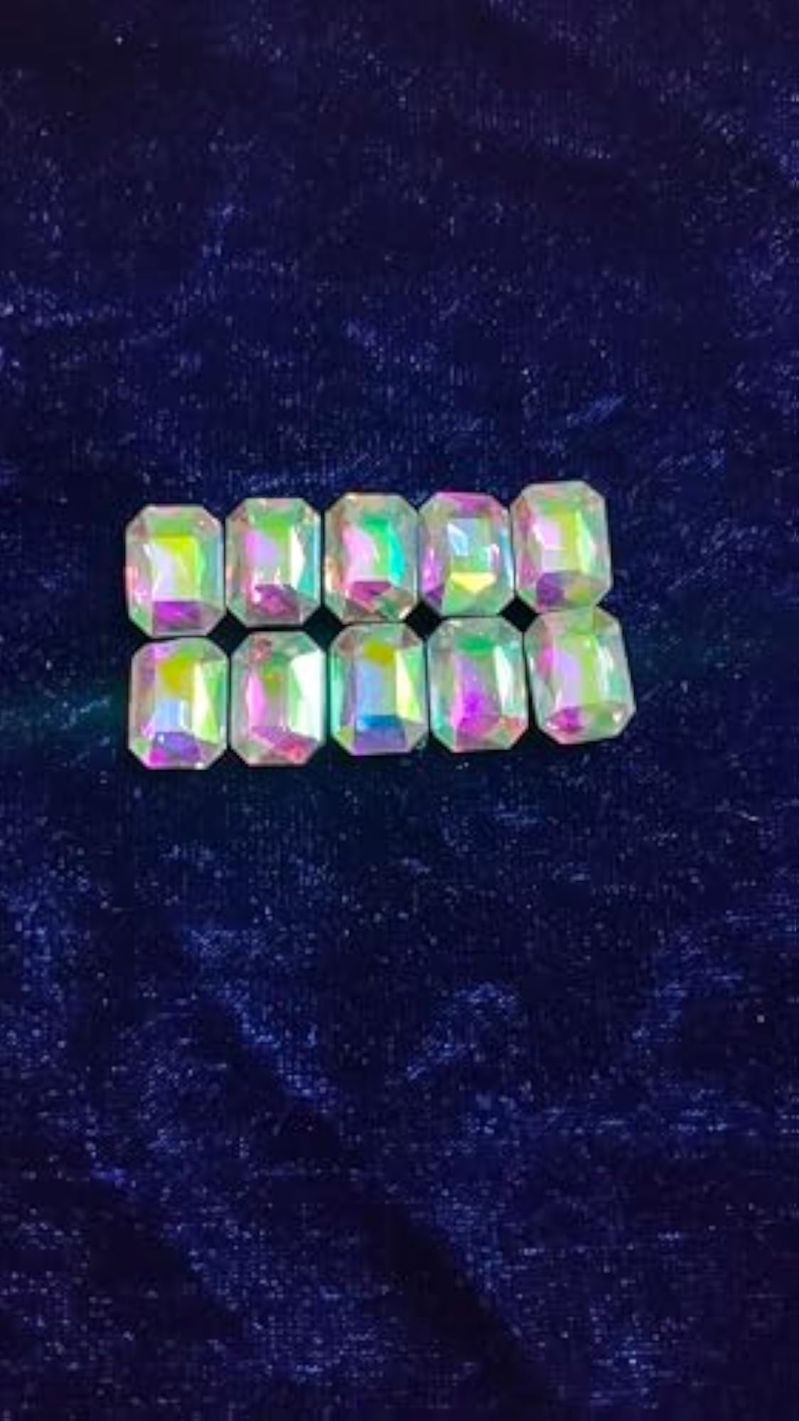 10pc Multicolor Crystal Hair Clips Set for Women